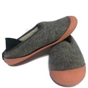 Mahabis Classic Gray Wool Sherpa Slip On Convertible Peach Sole Slipper EU39/8.5